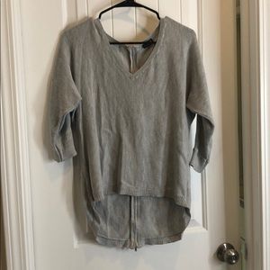 Gray express zip back sweater